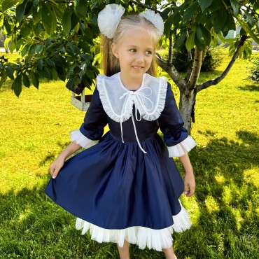 Шкільна з комірцем, синій